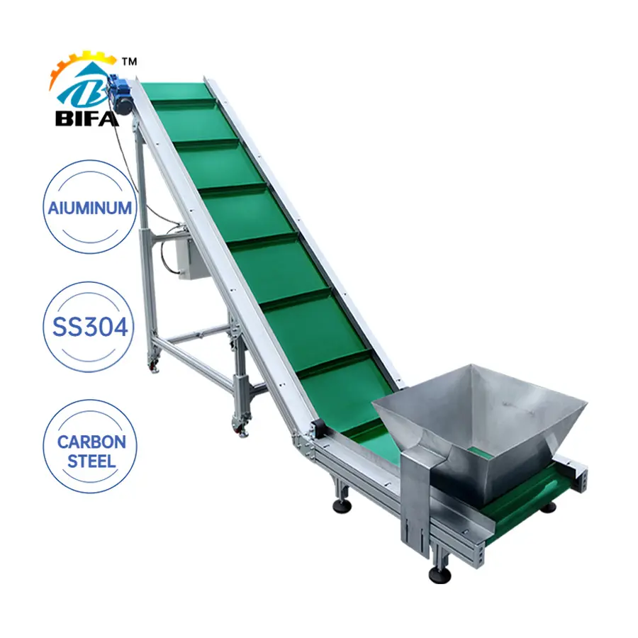 Bifa 13 years experience Aluminum Frameless 40 degree V-incline Soybean Belt Conveyor