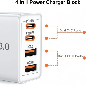 Cargador USB C Multipuerto GaN de 40W con Certificación QC3.0, 4 Puertos (2 USB-A, 2 Tipo-C PD), Resistente al Fuego, Estación de Carga Rápida, Adaptador de Corriente de Escritorio - Product Image 2