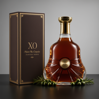 Bouteille gaufrée 700 ml en verre super flint avec logo couleur personnalisé pour spiritueux, whisky, liqueur, acceptant l'emballage personnalisable, vente en gros directe usine