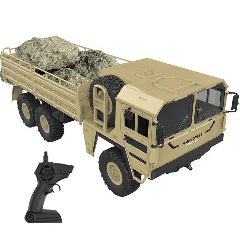 Updated 6WD Off-Road Armored in Transit Vehicle 2.4G 6x6 Rc Martial Transport Truck(Full throttle)