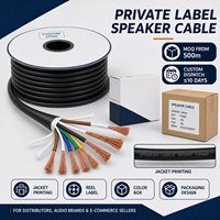 Câble de haut-parleur en cuivre nu à 8 conducteurs, multibrins fins, 1 à 15 mm, 1,5 mm, 2,5 mm, 4 mm, avec gaine en PVC flexible renforcée en nylon, pour applications audio