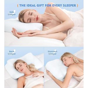 Almohada Cervical Ortopédica Moderna OrtoMed de Espuma Viscoelástica 2 en 1, Soporte Ergonómico para Dormir y Aliviar el Dolor de Cuello - Product Image 4