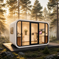 VESUNNO Cabine Apple contemporaine en verre, murale, préfabriquée, modulaire, pour bureau, mini-maison, studio de jardin, usage hôtelier portable