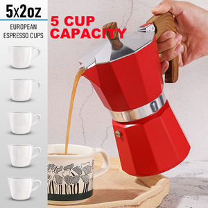 Ensemble de 6 tasses à expresso barista personnalisées en aluminium avec percolateur italien pour cuisinière cafetière Moka Pot pour le camping - Product Image 4