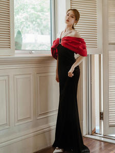 AL1217 vente en gros noir rouge bal Maxi grande taille élégant noir fête robes De Fiesta robe De soirée jeunes dames robes De soirée - Product Image 5