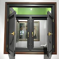 Ventana Abatible con Rejilla, Ventanas Abatibles de Aluminio, Doble Vidrio, Ventana Corredera de Aleación de Aluminio, Ventanas Abatibles