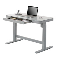 Table de bureau en verre trempé pour salon, meuble de levage électrique avec tiroir, hauteur réglable, nouveau design