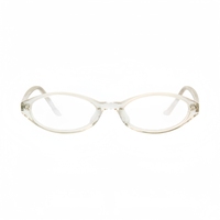 Monture optique ovale en acétate de conception nouvelle, transparente, simple, atmosphérique, personnalisable, vente en gros JNLOO MC-1695, tendance unisexe