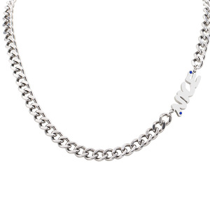 สร้อยคอคิวบาสุดเทรนดี้พร้อมจี้ตัวอักษร ทำจากไทเทเนียมสตีล สำหรับผู้ชาย เหมาะสำหรับงานปาร์ตี้ เครื่องประดับแฟชั่น - Product Image 5