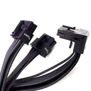 12 + 4 PCIE 5,0 Compatible 12VHPWR 16AWG Cable con conectores de ángulo recto de chaqueta de PVC y TPE para GPU RTX <span class=keywords><strong>3090Ti</strong></span> <span class=keywords><strong>4070Ti</strong></span> 4080 4090 - Product Image 1