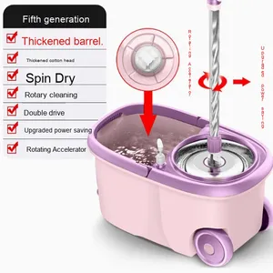 Bncompany mở rộng xử lý ổ đĩa kép lau tự xoắn thấm lau sàn hộ gia đình làm sạch quay lau và xô Bộ - Product Image 1