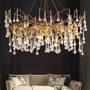 <span class=keywords><strong>Lustre</strong></span> Créatif de Designer en Cristal pour Salle à Manger, Style Luxe Léger Français, Branches de Cuivre, Ambiance Haut de Gamme pour Villa - Product Image 2