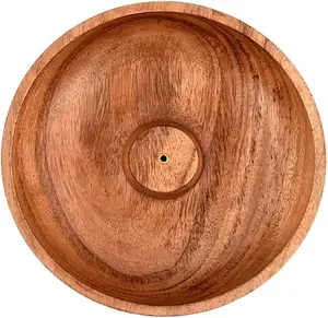 Individuelles akazienholz runder räucherstäbchenhalter Räuchergefäß Asche Cather und Aromatherapie-Ornament