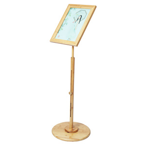 Expositor de bambú para pósteres A4, altura ajustable, soporte independiente para promoción comercial - Product Image 2