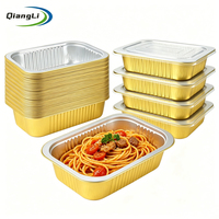 Boîte alimentaire en feuille d'or en gros, différentes tailles, personnalisable, haute qualité, faible coût, boîte à spaghetti jetable avec différents couvercles