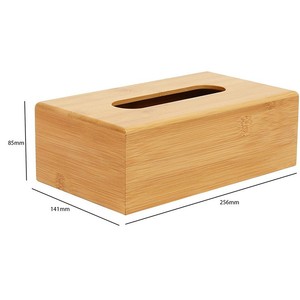 Caja de pañuelos de bambú 256x141x85mm, diseño rectangular extraíble para uso en el hogar, hotel o restaurante - Product Image 1