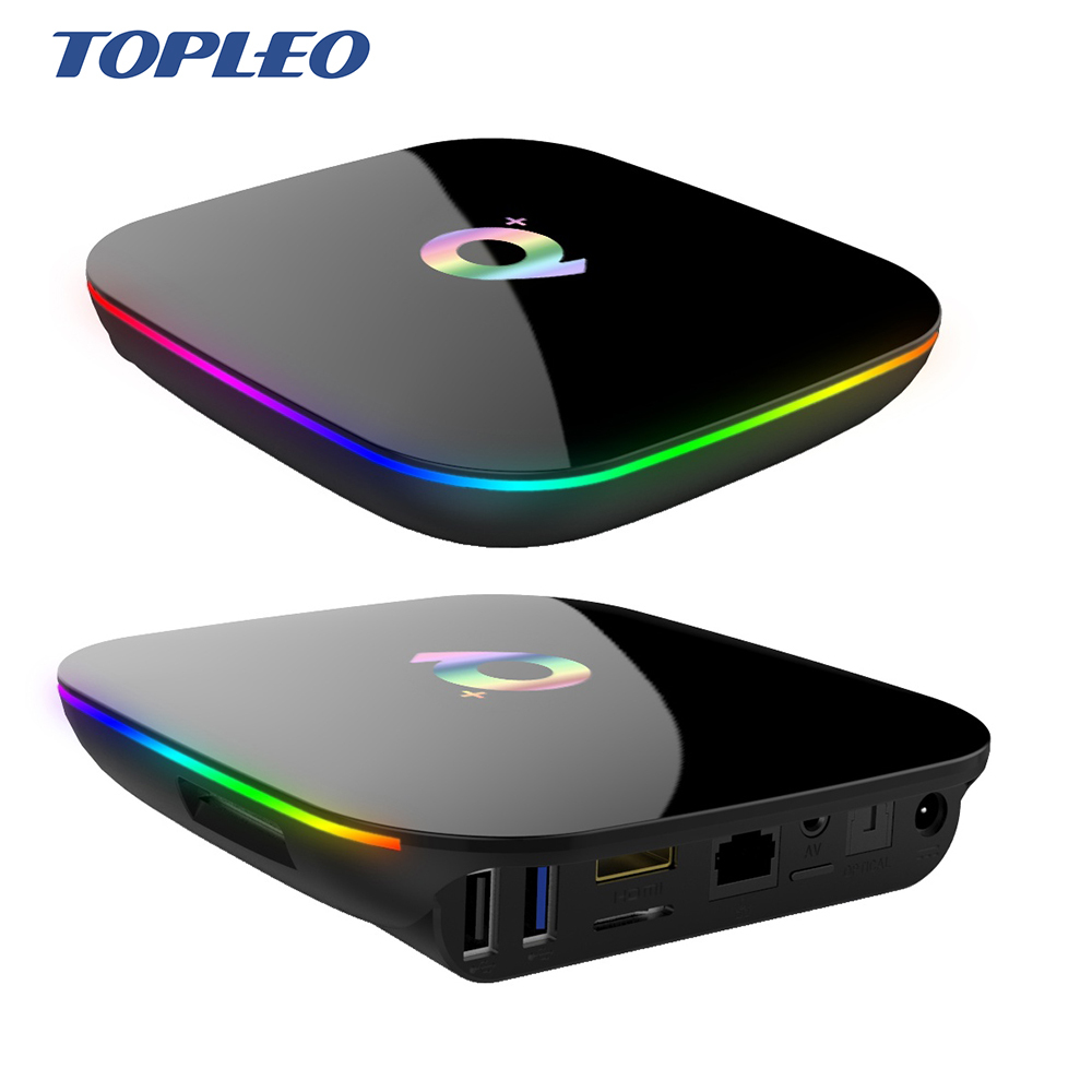 Android8.1 boîte de TÉLÉVISION Intelligente Q boîtes IPTV 4 K Allwinner H6 WIFI BT Q-boîte Pour La Télévision En Streaming