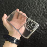 Coques de téléphone portable transparentes mates en PC avec protection d'objectif, argent, orange, noir, antichoc, protection intégrale pour OnePlus Ace 6
