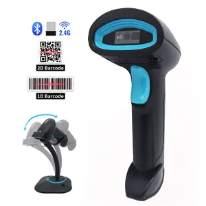 JR Handheld Bluetooth Wired 1D 2D Qr pembaca Barcode CMOS untuk Supermarket persediaan Bank cek