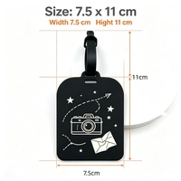 Étiquette de bagage souple en PVC à motif imprimé, ultra-légère, pour identification de bagages, anti-perte, pour valise de voyage, pour bagages à enregistrer