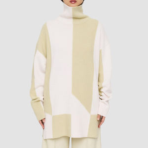 <span class=keywords><strong>Jersey</strong></span> de <span class=keywords><strong>cuello</strong></span> <span class=keywords><strong>alto</strong></span> de punto con hombros descubiertos de Cachemira pura de alta calidad para prendas de punto superiores de <span class=keywords><strong>mujer</strong></span> - Product Image 4