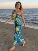 Robe longue décontractée personnalisée avec logo pour femme, motif uni, été, faible MOQ, commande en ligne, fabricant de vêtements sur mesure