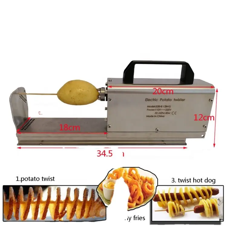 Cortador eléctrico de patatas en espiral, alta calidad