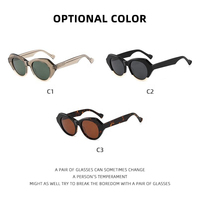 Lunettes de soleil coréennes polarisées ovales avec verres TAC, unisexe, monture de luxe en acétate écaille de tortue/noir œil-de-chat, protection UV400 2026