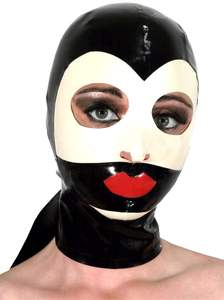 Masque en latex avec <span class=keywords><strong>bandage</strong></span> buccal pour jeux de rôle <span class=keywords><strong>BDSM</strong></span> - Ensemble de bondage - Étanche - Livraison rapide directe d'usine - Product Image 2