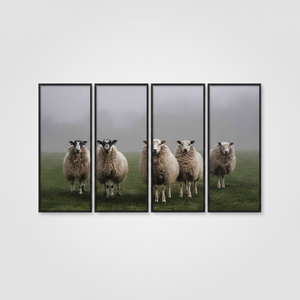 Elegant Sheep Print <b>Canvas</b> Art: Farmhouse Black <b>Framed</b> Decor,SET OF 4 <b>CANVAS</b> - Product Image 2