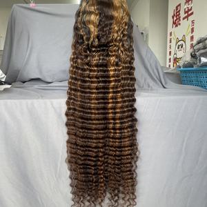 วิกผมลอนลึกสีดำ 13x6  ไฮไลท์สี 99J สีธรรมชาติ ผมแท้ 100% ความหนาแน่น 180% ยาวพิเศษ - Product Image 3