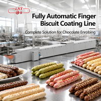 Machine d'enrobage de biscuits au chocolat avec tunnel de refroidissement, machine automatique pour la production intégrée de biscuits enrobés de chocolat