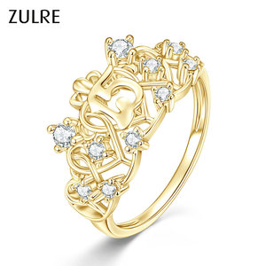 Nhẫn Tình Yêu Hình Trái Tim Số 15 Năm Quinceanera Vương Miện Nữ Hoàng Kỷ Niệm Thời Trang 5AClear Zircon Vine Crown Nhẫn Đính Hôn Dành Cho Nữ - Product Image 1