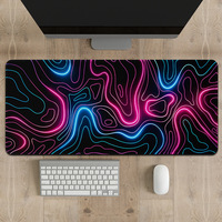 Tapis de souris personnalisé à bords cousus étendus pour clavier Tapis de souris pour ordinateur portable de bureau avec base antidérapante