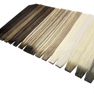 Extensions de cheveux en mèches tissées <span class=keywords><strong>à</strong></span> la main de deuxième génération, qualité usine, aspect naturel, pour rideaux capillaires - Product Image 1