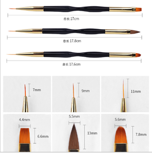 Juego de Pinceles para Pintar Uñas con Mango de Madera, Pincel Ovalado de Metal con Pelo Sintético para Diseño de Arte de Uñas y Manicura - Product Image 2
