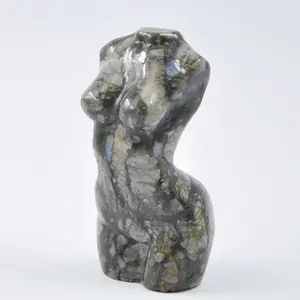 3 inç kristal el sanatları kadınlar vücut heykeli figürinler, gül kuvars, pembe renk