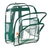 Offre Spéciale Heavy Duty Effacer Dos Voir À Travers PVC STADE Sécurité Transparent Travail Sac vert Sac À Dos Pour l'école Travail