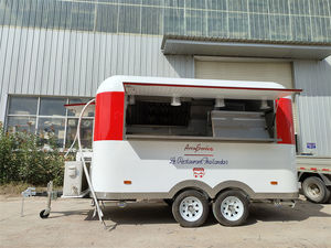 Carrito de comida al por mayor con freidora, mini estufa para servir alimentos, sistema eléctrico, remolque de comida móvil, teuck negro - Product Image 2