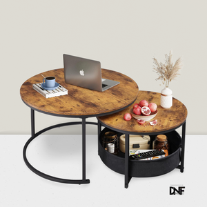 Bàn cà phê thiết kế mới chất lượng tốt kiểu dáng đẹp và tối giản đồ nội thất phòng khách hiện đại Vòng Bàn cà phê vàng kim loại + MDF - Product Image 1
