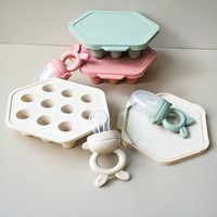 Plateau de congélation en silicone avec couvercle pour sucettes d'alimentation, fruits frais, lait maternel congelé et contenants empilables pour aliments pour bébés