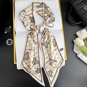 Écharpe d'été pour femmes à la mode et élégante pour <span class=keywords><strong>Amazon</strong></span> Best-seller Bandeau <span class=keywords><strong>en</strong></span> polyester avec nœuds élégants et lettres imprimées - Product Image 4