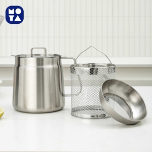 Ollas de sopa y caldo de acero inoxidable con logotipo personalizado con mango de tapa de lata de manteca de cerdo, taza de almacenamiento de alimentos de cocina de fideos instantáneos, hierro no fundido - Product Image 5