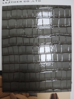 Cuir synthétique PU professionnel personnalisé à surface miroir cristalline, motif crocodile bicolore, pour sacs à main et bagages pour femmes