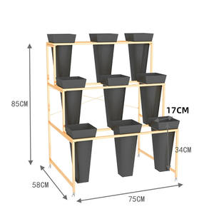 Présentoir à fleurs en fer multicouche avec roues mobiles Revêtement en poudre Style jardin Utilisation en magasin - Product Image 2