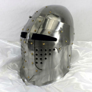 Casque de Bascinet Médiéval SCA, Casque de Chevalier pour Joute, Armure en Acier Calibre 18, Réenactement de Chevalier, Artisanat Métallique Calibre 18 - Product Image 3