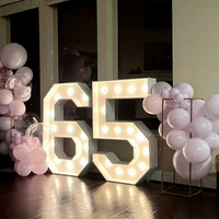 Chiffres géants lumineux LED blanc chaud en gros avec ampoules pour la décoration d'événements et de fêtes d'anniversaire