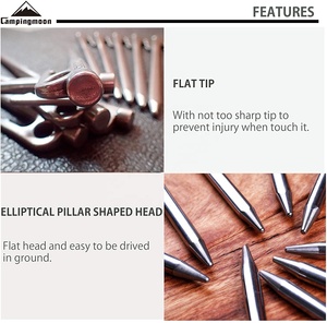 Ad alta Resistenza 20 centimetri In Acciaio Inox di Campeggio Esterna In Metallo Palo Della Tenda Picchetti <span class=keywords><strong>Spiaggia</strong></span> Peg Neve Peg - Product Image 3