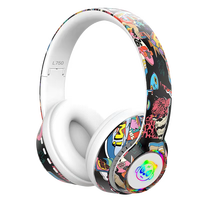 2023 RGB casque à dents bleues peint à la main écouteurs de jeu sans fil avec Microphone stéréo HIFI basse casque de jeu écouteurs