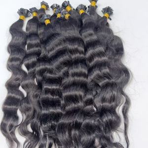 Extensions de cheveux humains bruts bouclés birmans à pointes K, cuticules alignées, pointes plates en kératine, 100 % naturels, pour livraison directe - Product Image 5